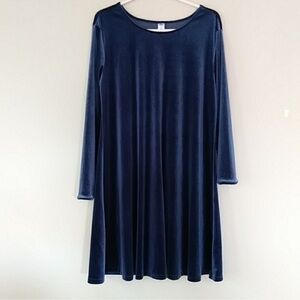 Old Navy Women’s Navy Velvet Long Sleeve Dress Size Small